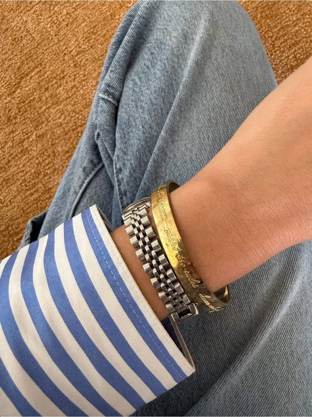 Kate Spade Gold Engraved Bangle Bracelet